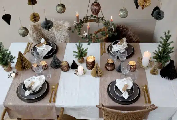 3 idées de décoration de table pour un Noël chic