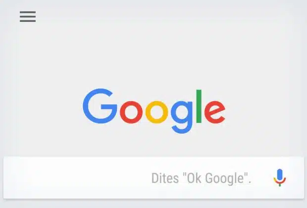 Menu principal moteur de recherhce Google