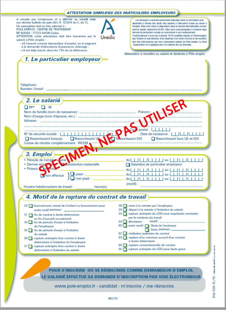 Attestation Pôle Emploi explications Facefull News